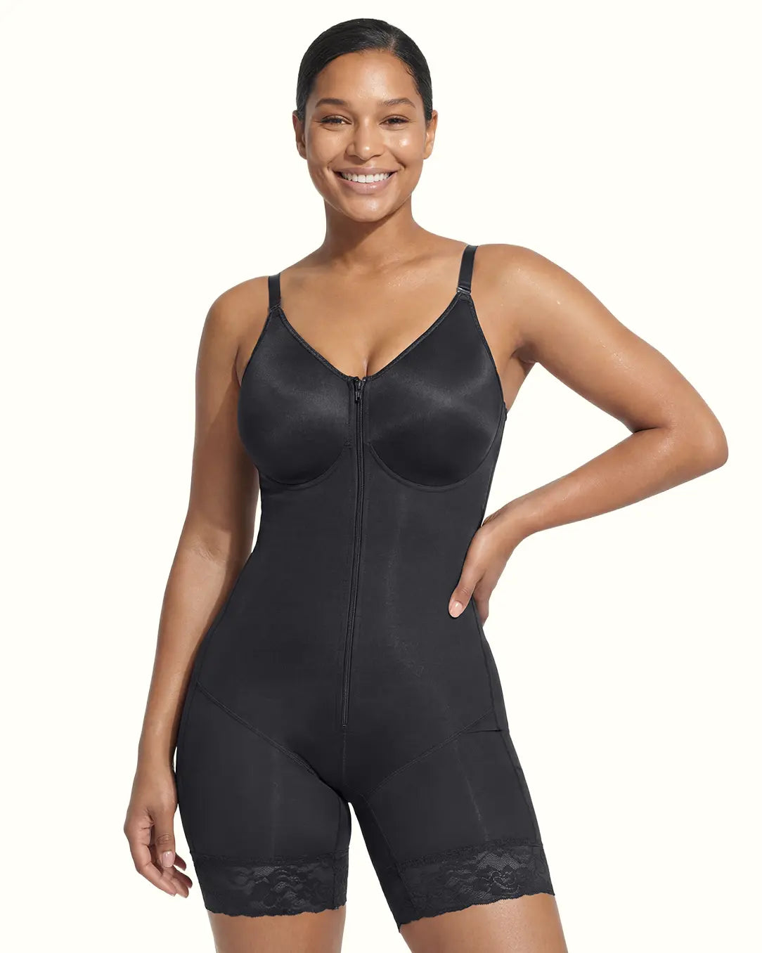 Fajas Lift & Shape corrigerende body zwart, op model