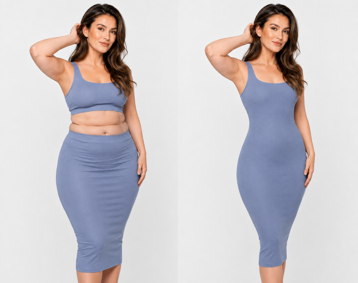 High-waist corrigerende short, achteraanzicht
